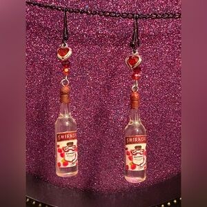 Smirnoff raspberry Bottle Earring with Red Accents